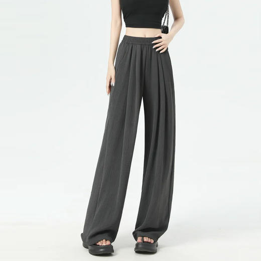 馥迦休闲松弛草色条阔腿裤 商品图5