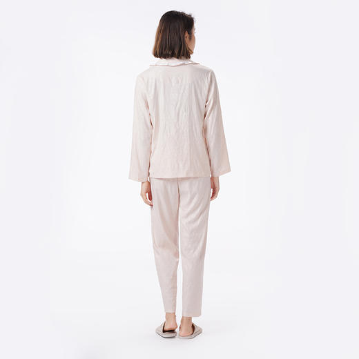 都市丽人睡衣好睡好眠长袖家居服软绵绵压花薄女士软绵绵长袖长裤LHT1R2 商品图3