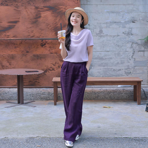 【福利清仓】桑蚕丝拼接兜领T 商品图3