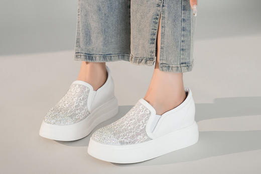 豪麟名鞋奥莱迪嘉女鞋时尚休闲鞋牛皮革/织物DJXXO41WX216白色  原价1960元 商品图1