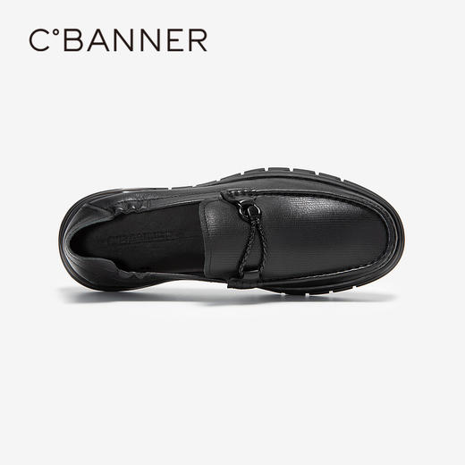 千百度男鞋秋季男士商务休闲皮鞋高级感豆豆鞋牛皮英伦风A24410887 商品图2