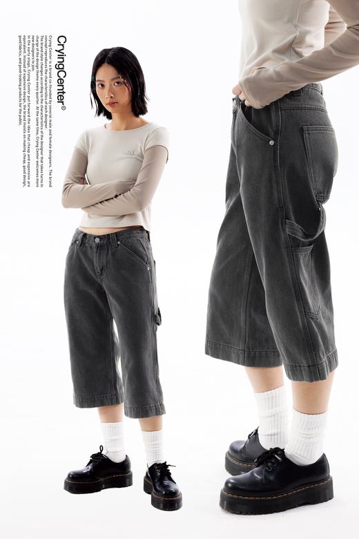 CryingCenter 直腿神裤 8分裤 显瘦刚刚好黑灰牛仔裤 哭喊中心 商品图5