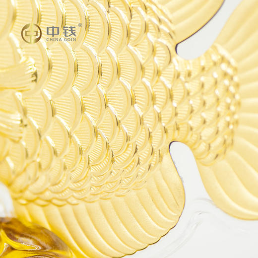 足金招财金龙鱼立体摆件 足金0.1克、3克 礼盒包装 商品图2