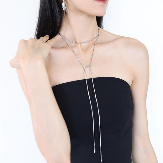 【王天辰&侯佩岑&沈梦辰&刘孜&刘忻&刘恋&王悦伊同款】Garden of Eden 伊甸园系列 | 银色藤蔓蛇骨长链 商品图5
