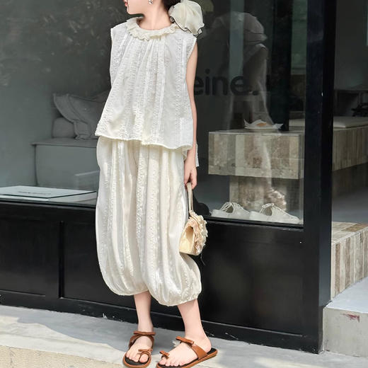 裁缝学苑QZ43 亲子装儿童无袖花边领小衫纸样阔腿裤子灯笼裤女装做衣服打版 商品图5