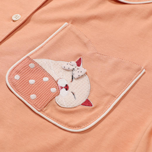 都市丽人睡衣好睡好眠长袖家居服单面无尘棉薄女士棉质套装LHT1P5 商品图11