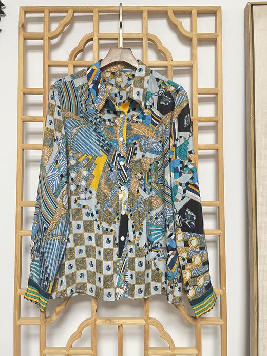 丁摩 新款真丝衬衫时尚长袖衬衫印花修身桑蚕丝衬衫20-149HS-DS399 商品图12