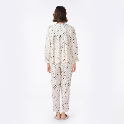 都市丽人睡衣好睡好眠长袖家居服26支CVC单面薄女士棉质套装LHT2L7 商品图3