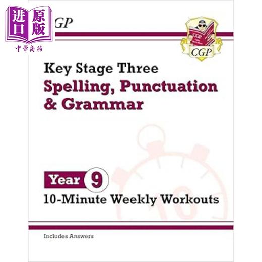 【中商原版】英国CGP原版 New KS3 Year 9 Spelling Punctuation and Grammar 10-Minute Weekly Workouts 商品图0