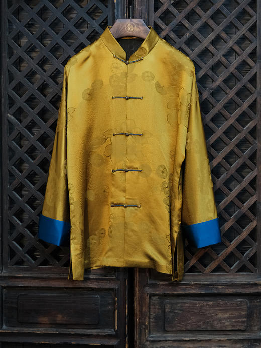 盛唐牡丹盛奢系列| 限量款| 高货-祥云牡丹重缎香云纱一字扣对襟外套(特殊商品不退不换) 商品图4