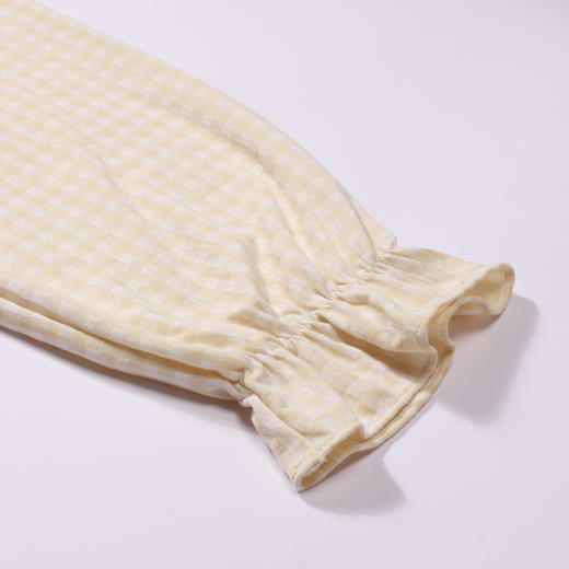 都市丽人睡衣会员精选长袖家居服针织色织格提花薄女士棉质套装LHT2L6 商品图5