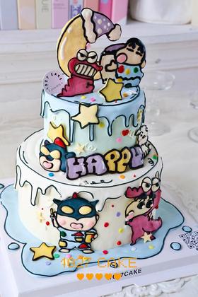 1027CAKE | 双层 芝士转印手绘 蜡笔小新蛋糕