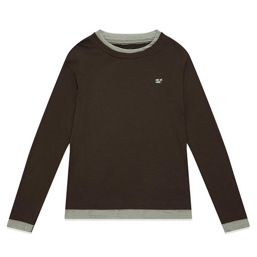 CryingCenter 莫兰迪芭蕾风撞色假两件宽松长袖防晒T恤 哭喊中心 商品图3