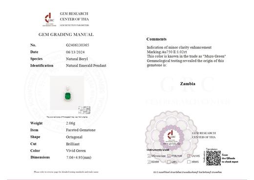 1.02ct 祖母绿吊坠 商品图5
