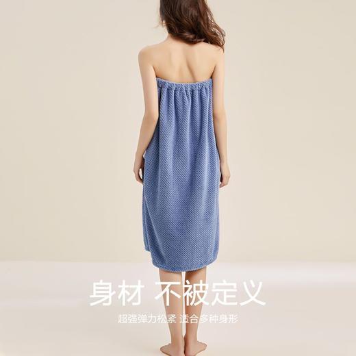 三利浴巾可穿扣子抹胸式浴裙女士家用吸水洗澡毛巾干发帽套装 商品图5
