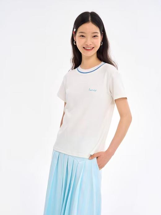 heris/H23116B/H23116R/纯棉圆领刺绣正肩T恤短袖 商品图0