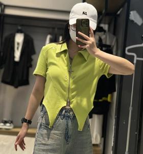 3-16GD翻领拉链分割短袖小衫40512（绿） 夏季 142150010321