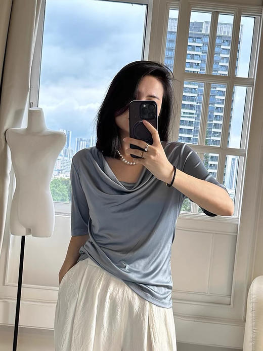 桑醋酸荡领tee 商品图3