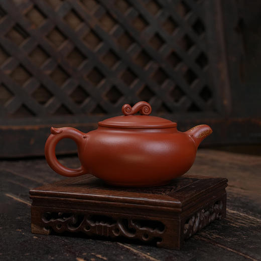 汪立彬 祥和如意壶 老红泥 宜兴紫砂原矿茶壶紫砂壶功夫茶泡茶壶茶具仿古 商品图0