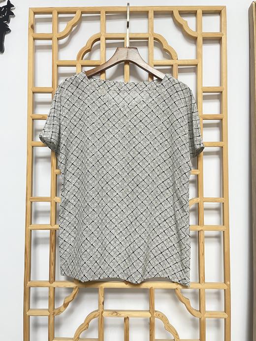 丁摩 新款真丝上衣女短袖桑蚕丝衬衫宽松印花T恤20-154HS-DY199 商品图8