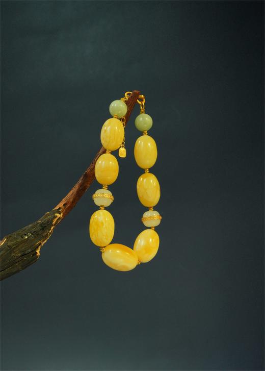 【古典浪漫蜜蜡节】-26号<霜天晓角>白蜜枣珠手串 商品图2