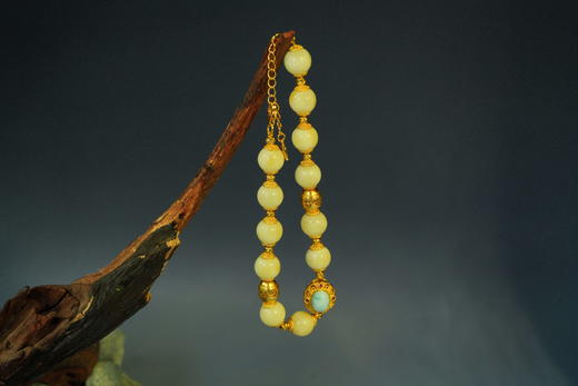 【古典浪漫蜜蜡节】-25号<声声慢>设计款白蜜手串（B款） 商品图0