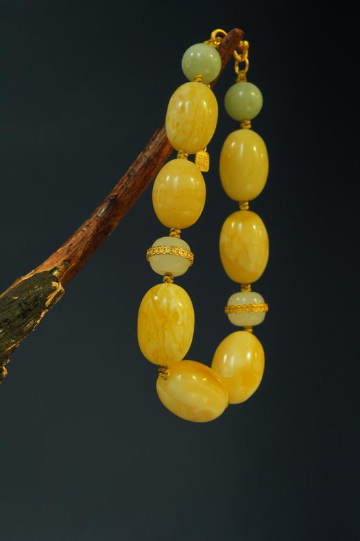 【古典浪漫蜜蜡节】-26号<霜天晓角>白蜜枣珠手串 商品图1