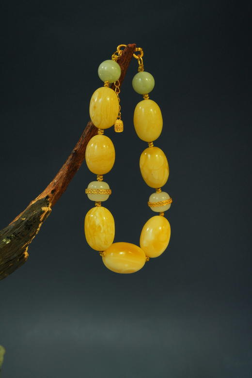 【古典浪漫蜜蜡节】-26号<霜天晓角>白蜜枣珠手串 商品图0