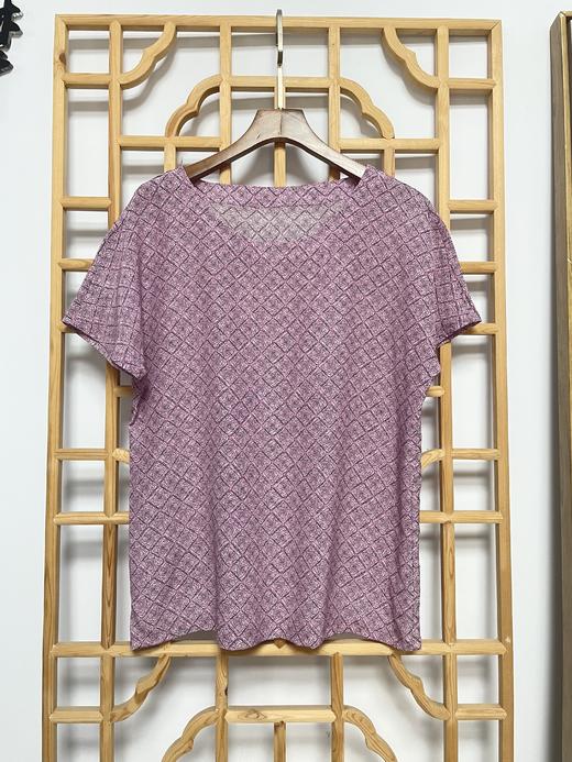 丁摩 新款真丝上衣女短袖桑蚕丝衬衫宽松印花T恤20-154HS-DY199 商品图7