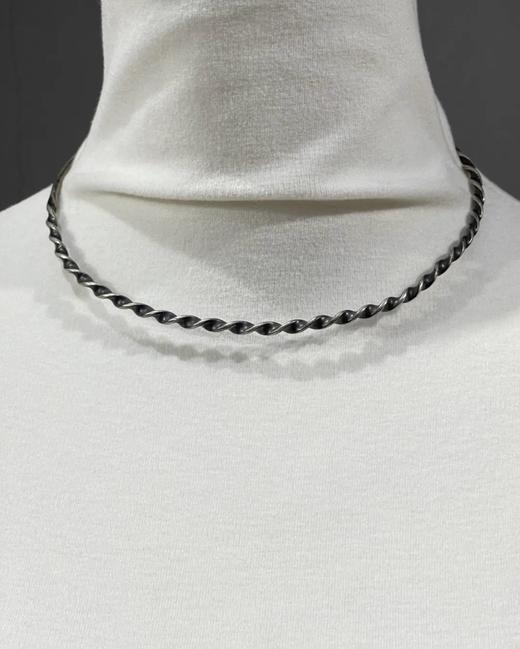 老银扭丝环型锁骨項圈，顺丰包邮 商品图1