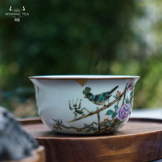 问鼎汝瓷鼎峰柴窑天青鸡缸杯（螳雀相持） 商品图4