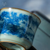 问鼎留青柴窑天青竹律杯（青花山水） 商品缩略图2