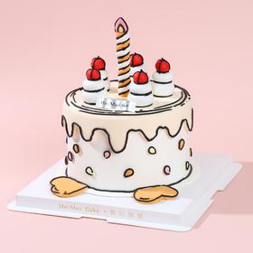 二次元漫画风|樱桃蛋糕（杨丞琳同款）【D4841】