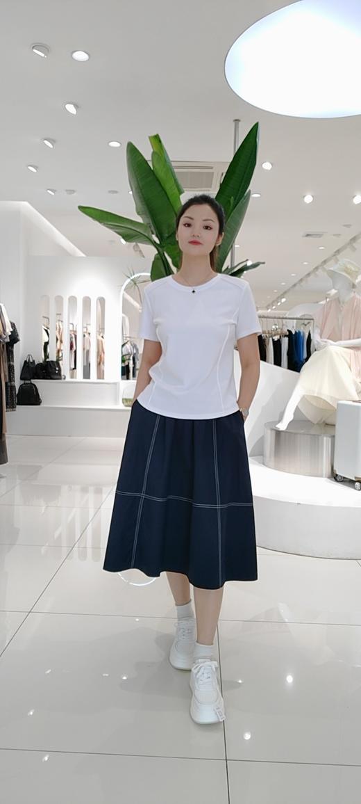 486654  80支丝光棉鱼骨侧边圆摆棉T，白 粉 淡蓝 三色 L-3XL！ 商品图3