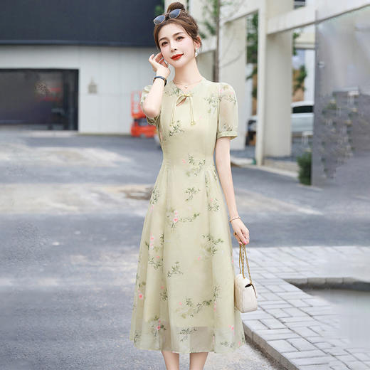 新中式时尚年轻款，气质显瘦改良旗袍裙HR-LMJY6629 商品图1
