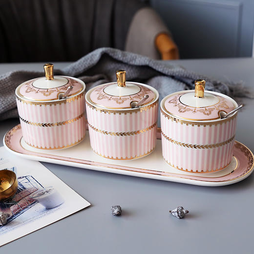 诺轩北欧式轻奢陶瓷调料罐糖罐调味瓶单个 商品图2