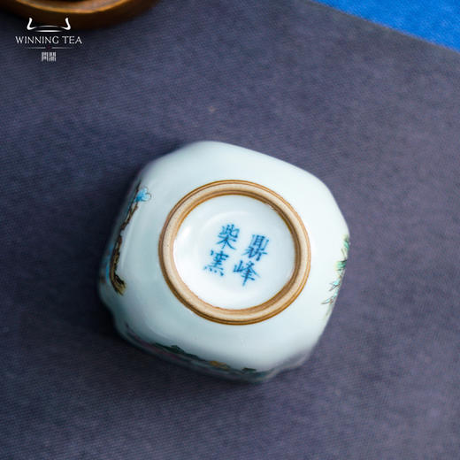 问鼎鼎峰柴窑高四喜杯（岁寒三友）（四君子） 商品图4