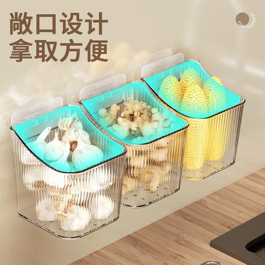 【9.9到手！免打孔挂壁式收纳盒】厨房收纳葱姜盒大蒜收纳，加厚pp材质使用更安心，生姜挂墙壁挂式蒜头姜蒜收纳壁挂式收纳盒QQ 商品图1