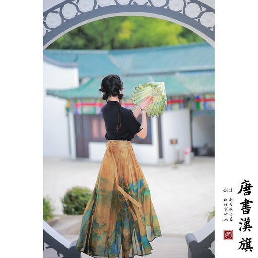 【千里江山·入画】马面裙水仙纱国画山水改良国风新中式马面套装 商品图2