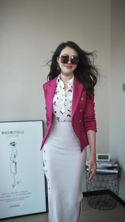 “非凡洋红”2024新款巴尔曼版型小西装绵羊毛弹力透气单西颈袖添香WT4XC377932 商品图1