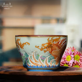 问鼎鼎峰柴窑馥郁杯 （鱼舞沧海）