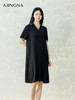 【商场同款】阿菁娜2024夏季新款宽松翻领撞色连衣裙A30X212068 商品缩略图0