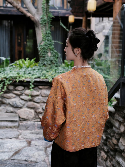 盛唐牡丹盛奢系列| 限量款| 高货-宋锦祥云龙纹对襟女外套(特殊商品不退不换) 商品图3