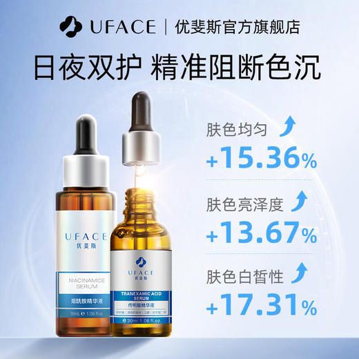 优斐斯（uface）传明酸30ml+烟酰胺精华液30ml 双子星套装 提亮肤色改善暗沉 商品图0