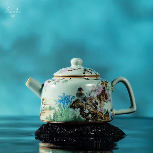 问鼎鼎峰柴窑天青金钟壶 (鸟语花香) 商品图0