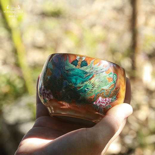 问鼎鼎峰柴窑天青华容杯(龙腾云雾) 商品图1