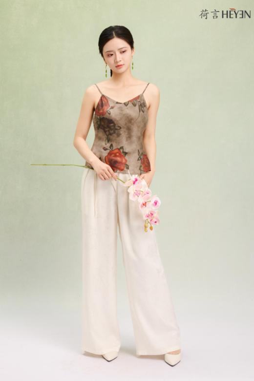 荷言GL 若玉 新中式提花直筒裤宽松凉感 商品图1
