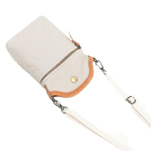 日系简约纯色帆布手机包 商品图4