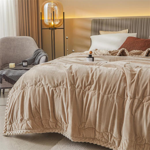 红蜻蜓 被子冬被双人纤维被芯-豆豆绒安抚被 商品图1