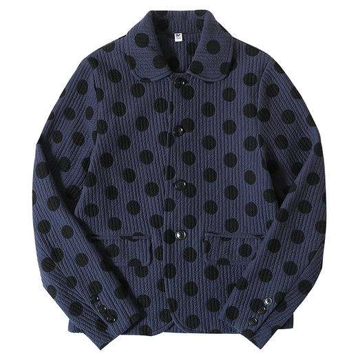 CryingCenter 蓝纹波点 日常学院舒适棉西装套装波点伞裙 商品图4